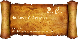 Moduna Celeszta névjegykártya